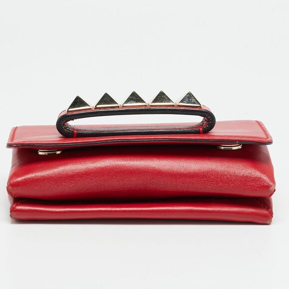 Valentino Va Va Voom Mini Red Leather Chain Clutch - Picture 6 of 7